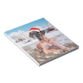 Niedlicher Großer Däne Hund sitzend im Schneehuhhu Notizblock (angewinkelt)