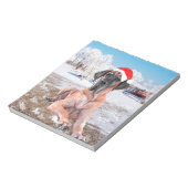 Niedlicher Großer Däne Hund sitzend im Schneehuhhu Notizblock (Rotiert)