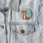 Niedlicher großer mit Augen Fox, der ein Plätzchen Button (Beispiel)