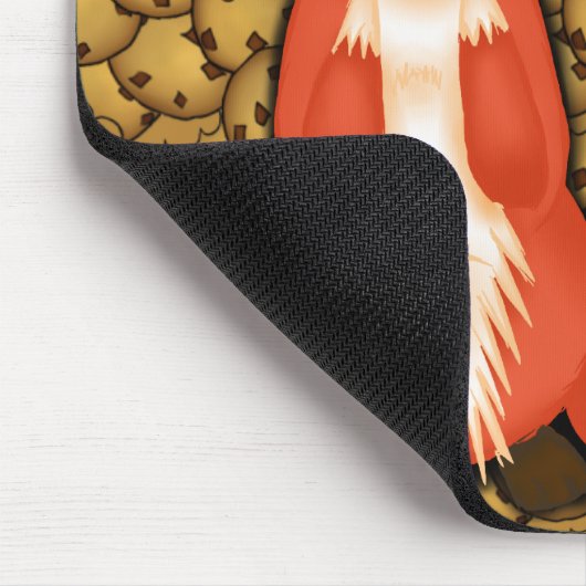 Niedlicher großer mit Augen Fox, der ein Plätzchen Mousepad (Ecke)