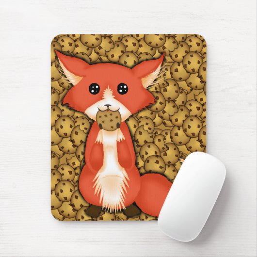 Niedlicher großer mit Augen Fox, der ein Plätzchen Mousepad (Mit Mouse)