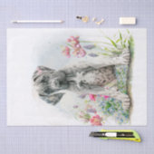 Niedlicher großer, trockener Welpenhund Seidenpapier (Handwerk)