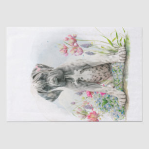 Niedlicher großer, trockener Welpenhund Seidenpapier