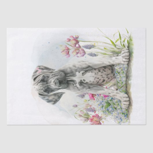 Niedlicher großer, trockener Welpenhund Seidenpapier (Vorderseite)