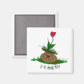 Niedlicher Groundhog auf der Suche nach Frühling Magnet (Vorderseite/Rückseite)