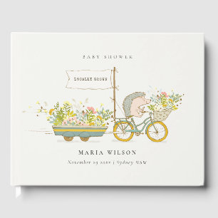 Niedlicher Grown Igel Flora Bike Babydusche Gästebuch