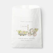 Niedlicher Grown Igel Flora Bike Babydusche Geschenktütchen (Vorderseite)