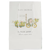 Niedlicher Grown Igel Flora Bike Babydusche Mittlere Geschenktüte (Rückseite)
