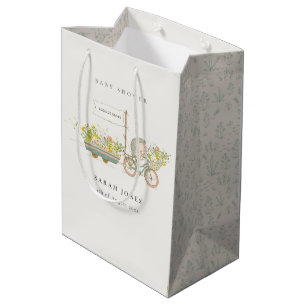 Niedlicher Grown Igel Flora Bike Babydusche Mittlere Geschenktüte