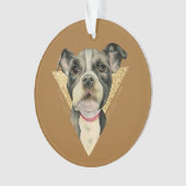 Niedlicher Gruben-Stier-Welpen-HundegoldGlitzer Ornament (Vorderseite)