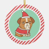 Niedlicher Grumpenhund mit Weihnachtskostüm Keramik Ornament (Vorne)