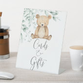 Niedlicher Grünbär Minimalistische Karten und Gesc Sockelschild (In SItu)