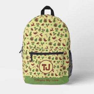Niedlicher Grundschullehrer zurück in den Schulunt Bedruckter Rucksack