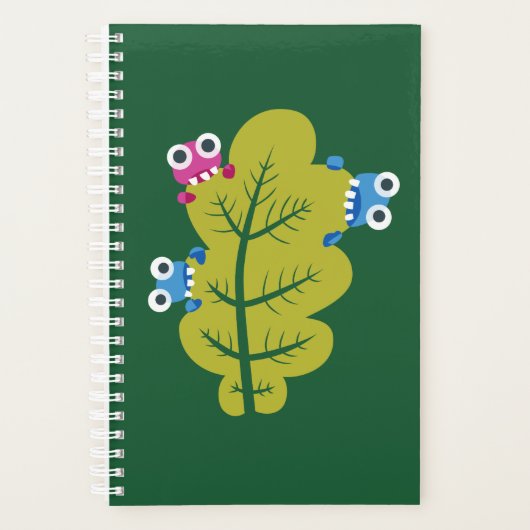 Niedlicher Grüne Leaf Spaß Natur Lover Planer (Vorderseite)