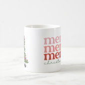 Niedlicher Grüne Tree Rex Dino Frohe Weihnachten Kaffeetasse (Mittel)