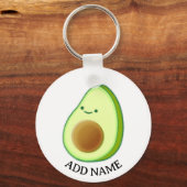 Niedlicher grüner Avocado, der Individuelle Name Z Schlüsselanhänger (Rückseite)