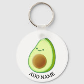 Niedlicher grüner Avocado, der Individuelle Name Z Schlüsselanhänger (Rückseite)