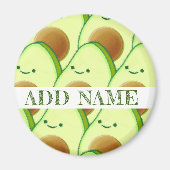 Niedlicher grüner Avocado überall auf Zeichnend In Magnet (Vorne)