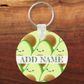 Niedlicher grüner Avocado überall auf Zeichnend In Schlüsselanhänger (Vorderseite)