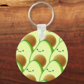 Niedlicher grüner Avocado überall Zeichnend Schlüsselanhänger (Rückseite)