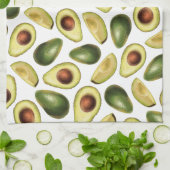 Niedlicher grüner Avocado und Avocado-Scheiben Geschirrtuch (Gefaltet)