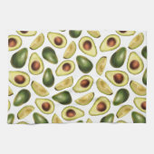 Niedlicher grüner Avocado und Avocado-Scheiben Geschirrtuch (Horizontal)