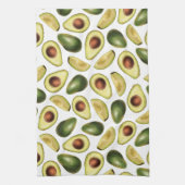 Niedlicher grüner Avocado und Avocado-Scheiben Geschirrtuch (Vertikal)