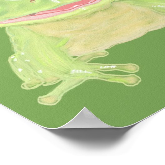 Niedlicher Grüner Baum Frog - 3x transparent. Poster (Ecke)