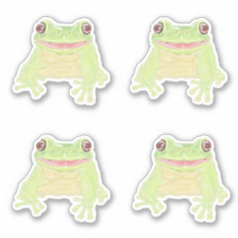 Niedlicher Grüner Baum Frog - 4x Sonderschnitt Auf Aufkleber