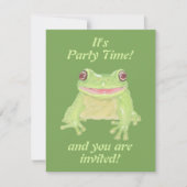 Niedlicher Grüner Baum Frog - Geburtstagsparty. Einladung (Vorderseite)