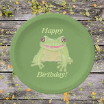 Niedlicher Grüner Baum Frog - Herzlichen Glückwuns Pappteller<br><div class="desc">Digitaler transparenter zeichn eines super niedlichen kleinen grünen Baumfrosches mit einem Happy Birthday! Niedliche Green Tree Frog Produkte sind mit einem Single Frosch Image oder mit einem totalen Froschmania Überlastmuster für die echten Froschliebhaber und Fans entworfen! Das Froschbild ist transparent. Sie können den Hintergrund, die Größe oder das Muster ändern,...</div>