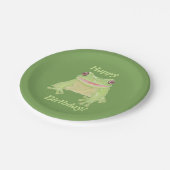 Niedlicher Grüner Baum Frog - Herzlichen Glückwuns Pappteller (Schrägansicht)