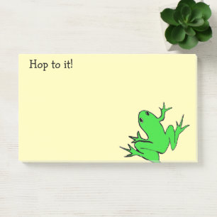 Niedlicher Grüner Baum Frog "Hop to it!" Post-it Klebezettel