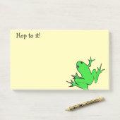 Niedlicher Grüner Baum Frog "Hop to it!" Post-it Klebezettel (Auf Schreibtisch)