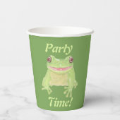 Niedlicher Grüner Baum Frog - Party Time! Pappbecher (Rückseite)