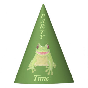 Niedlicher Grüner Baum Frog - Party Zeit! Geburtst Partyhütchen