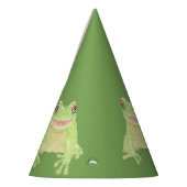Niedlicher Grüner Baum Frog - Ribbit Geburtstag. Partyhütchen (Links)