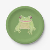 Niedlicher Grüner Baum Frog - Single transparent. Pappteller (Vorderseite)