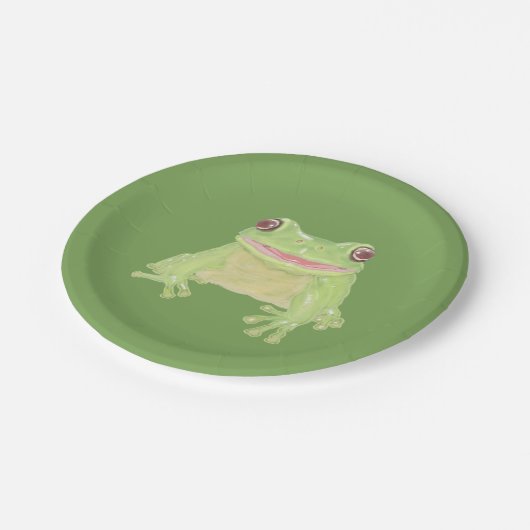 Niedlicher Grüner Baum Frog - Single transparent. Pappteller (Schrägansicht)
