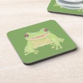 Niedlicher Grüner Baum Frosch - transparent. Getränkeuntersetzer (Linke Seite)