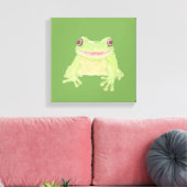Niedlicher Grüner Baum Frosch - transparent. Leinwanddruck (Insitu (Wohnzimmer))