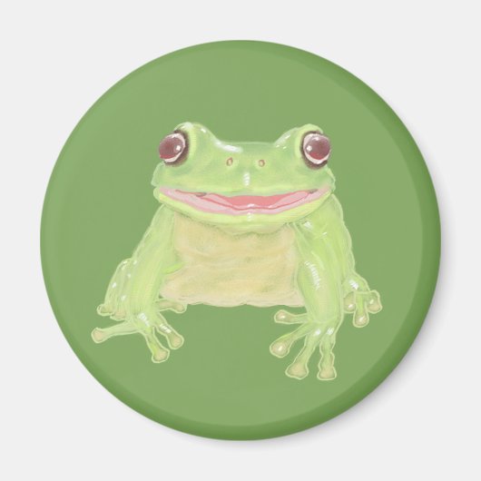 Niedlicher Grüner Baum Frosch - transparent. Magnet (Vorne)
