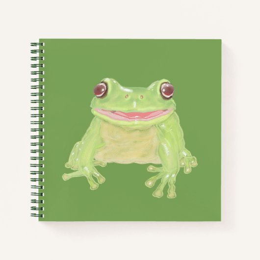 Niedlicher Grüner Baum Frosch - transparent. Notizblock (Vorderseite)