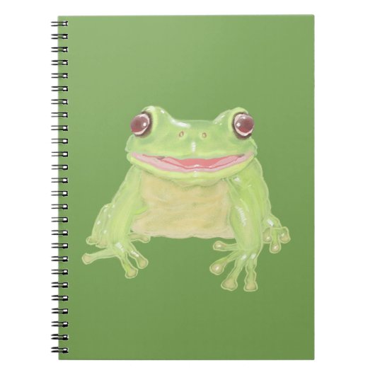 Niedlicher Grüner Baum Frosch - transparent. Notizblock (Vorderseite)