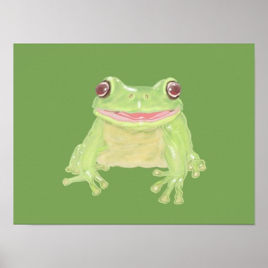 Niedlicher Grüner Baum Frosch - transparent. Poster (Vorne)