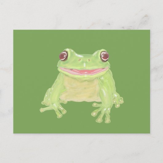 Niedlicher Grüner Baum Frosch - transparent. Postkarte (Vorderseite)