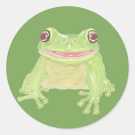 Niedlicher Grüner Baum Frosch - transparent. Runder Aufkleber
