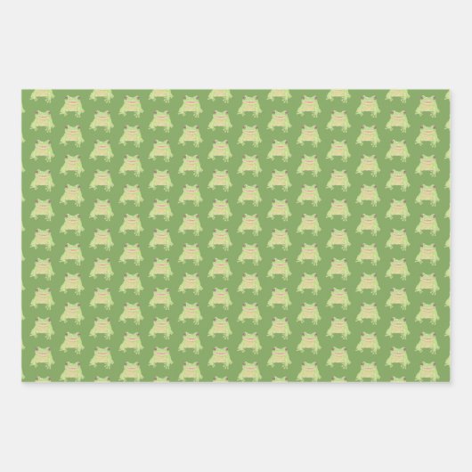 Niedlicher Grüner Baumfrosch - 3x durchsichtiges M Geschenkpapier Set (Vorderseite 2)