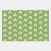 Niedlicher Grüner Baumfrosch - 3x transp Muster. Geschenkpapier Set (Vorderseite)