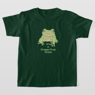 Niedlicher Grüner Baumfrosch - Frogfrosch-Welt-Te T-Shirt